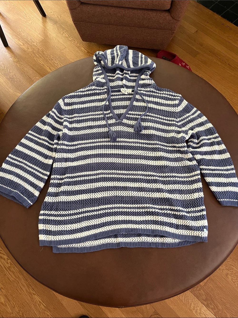 Roxy hooded crochet cover up xl